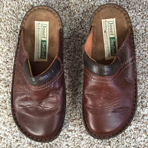 Joseph Seibel Mules Brown Leather Size 36 5.5 US